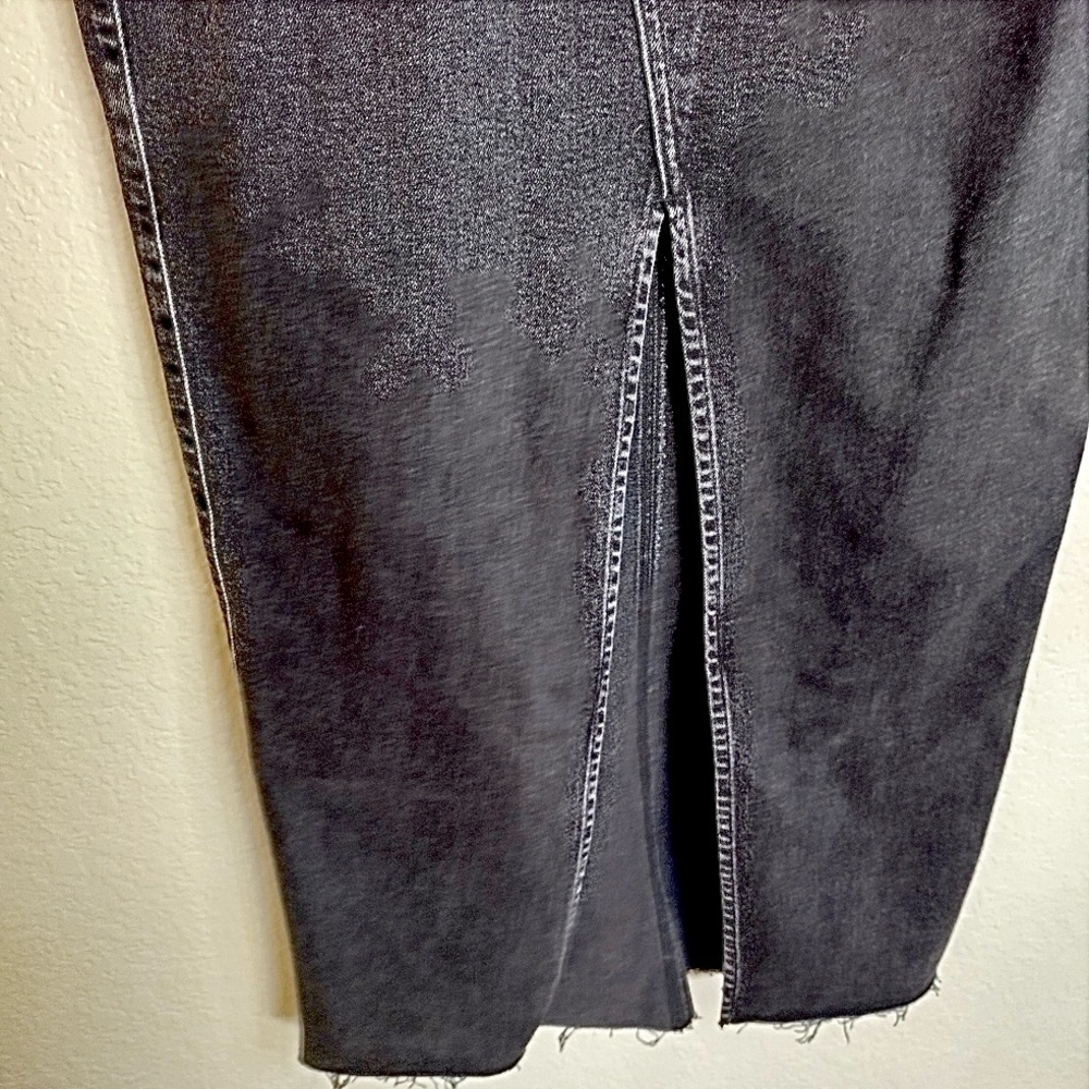 Express Charcoal Black Midi Denim Skirt - Picture 5 of 8